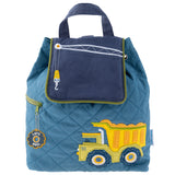 Construction quilted backpack front view
