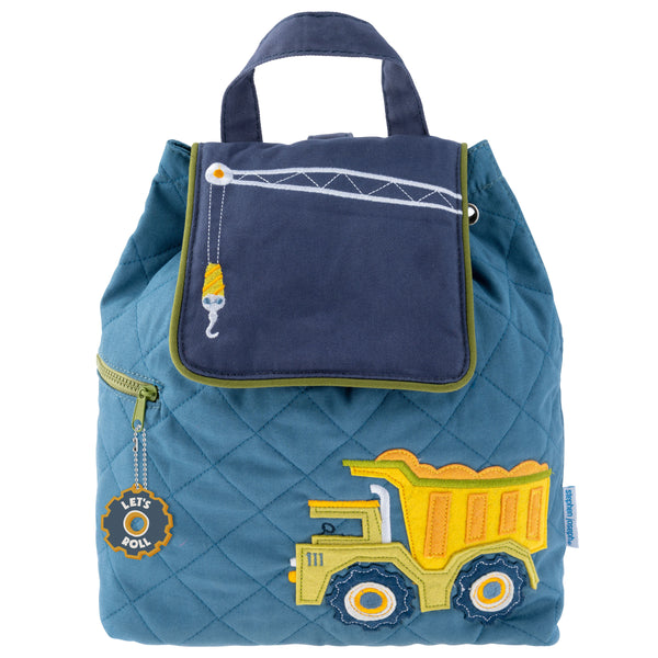 Construction quilted backpack front view