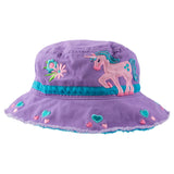 Unicorn bucket hat front view.