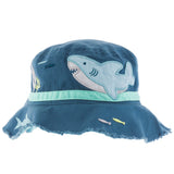 Shark bucket hat front view.