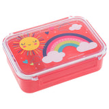 Rainbow bento box front view.