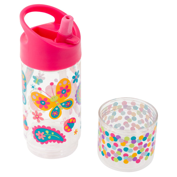 Butterfly sip and snack bottle snack cup view