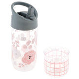 Charcoal flower sip and snack bottle snack cup view