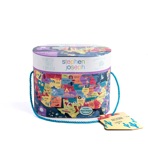 USA floor puzzle packaged view