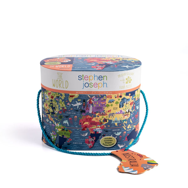 World floor puzzle packaged view