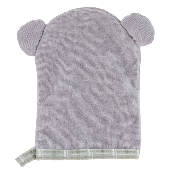 Koala bath mitts for baby back view.