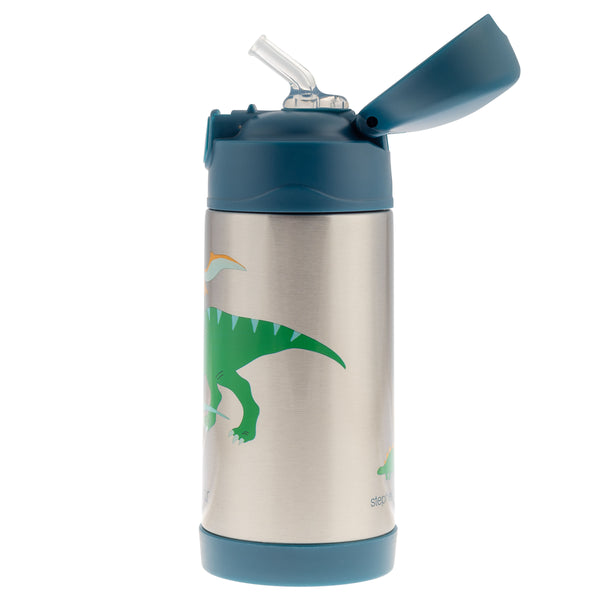 Dino double wall stainless steel bottle open view