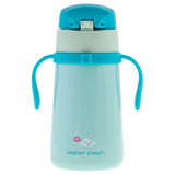 Rainbow double wall stainless steel bottle with handles back view