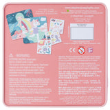 Unicorn and mermaid travel tin magnetic dress up back view