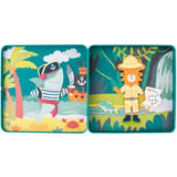 Shark and tiger travel tin magnetic dress up open view