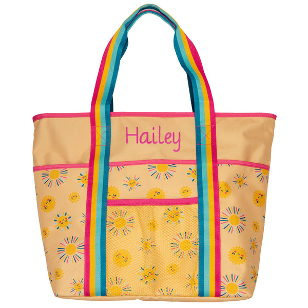 Sunshine printed beach tote personalized example