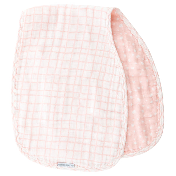 Charcoal flower baby box set muslin burp cloth view.