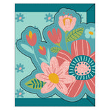 Turquoise Floral wallet front view