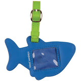 Shark luggage tag back view