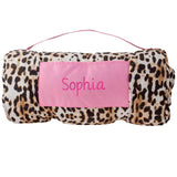 Leopard all over print nap mat personalized example. 