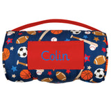 Sports all over print nap mat personalized example.