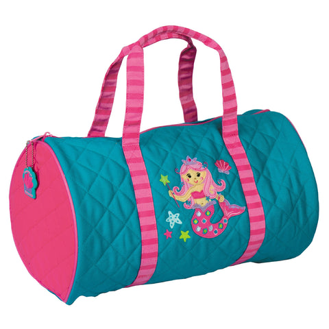 Mermaid teal quilted duffle front view
