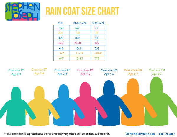Raincoat size chart