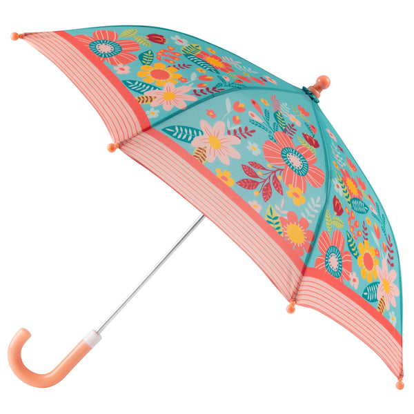 Turquoise floral umbrella