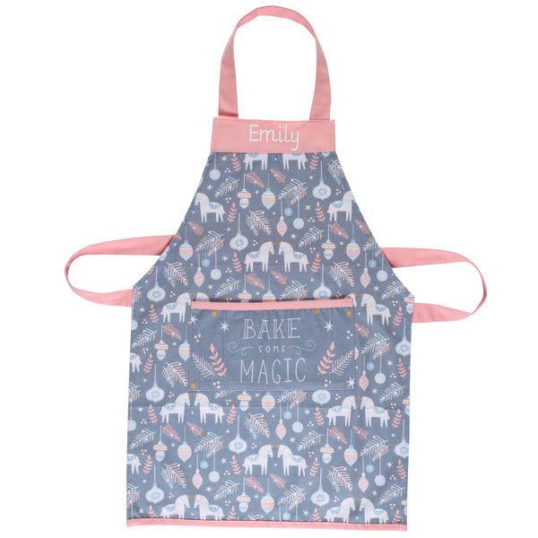 Unicorn holiday apron personalized example