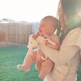 Baby with bunny plush lovie