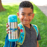Little boy holding Shark double wall stainless steel bottle.