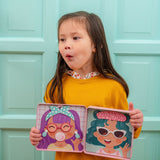 Little girl holding girl funny face magnetic sets