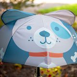 Puppy pop up umbrella outside