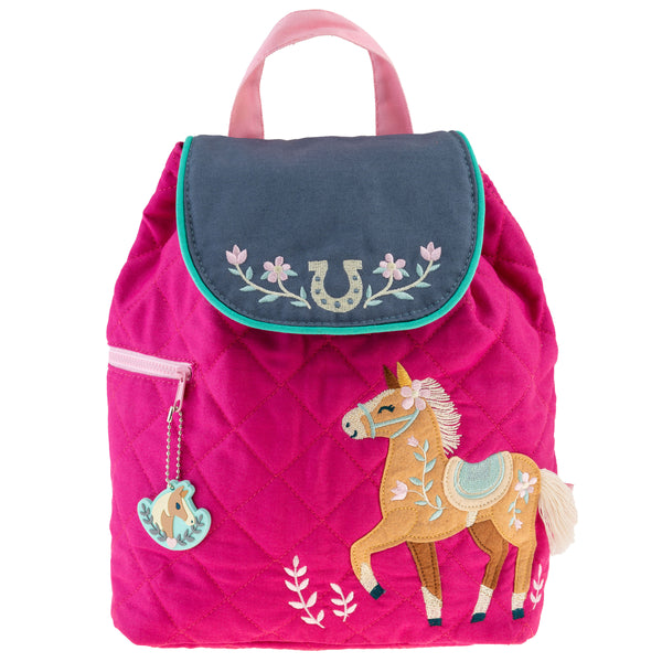 Horse quilted backpack front view