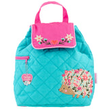 Hedgehog quilted backpack front view