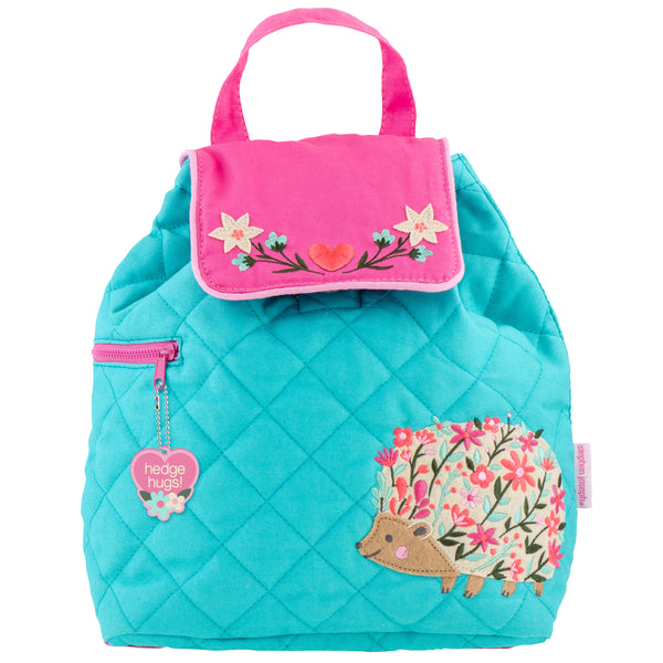 Hedgehog quilted backpack front view