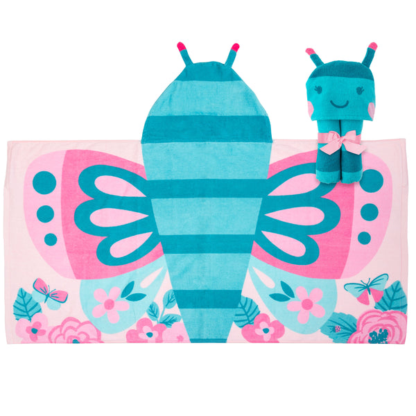 Butterfly hooded towel