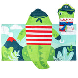 Dino pirate hooded towel