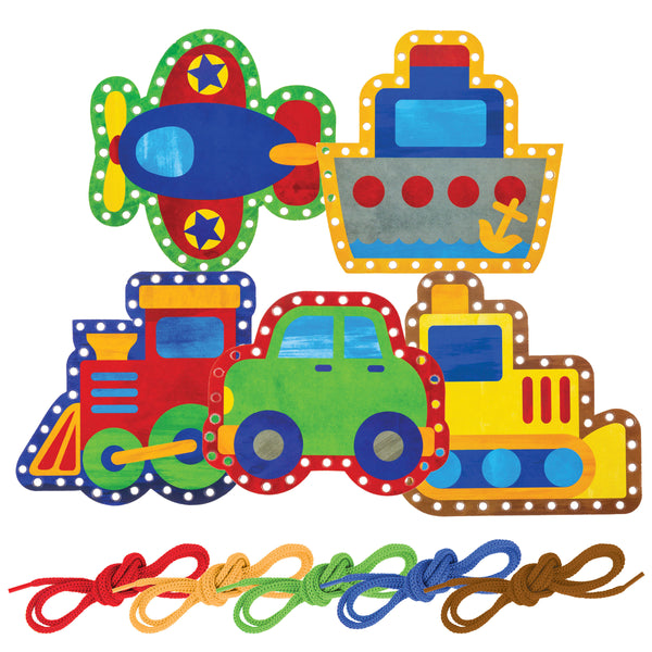 Transportation lacing card sets