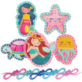 Mermaids lacing card sets