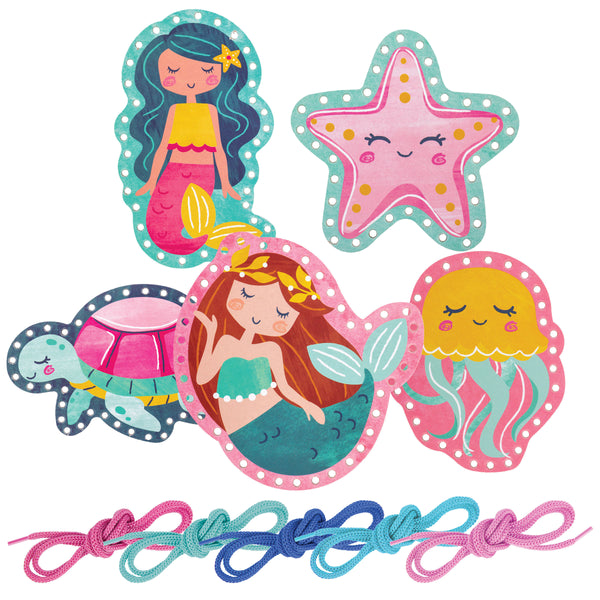Mermaids lacing card sets