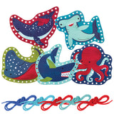 Blue shark lacing card sets