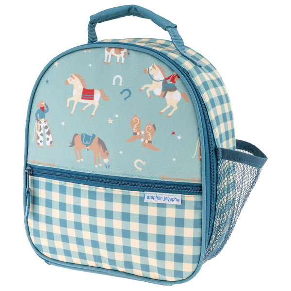 Western all over print lunchbox front view.