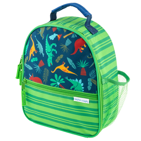 Dino all over print lunchboxes front view.