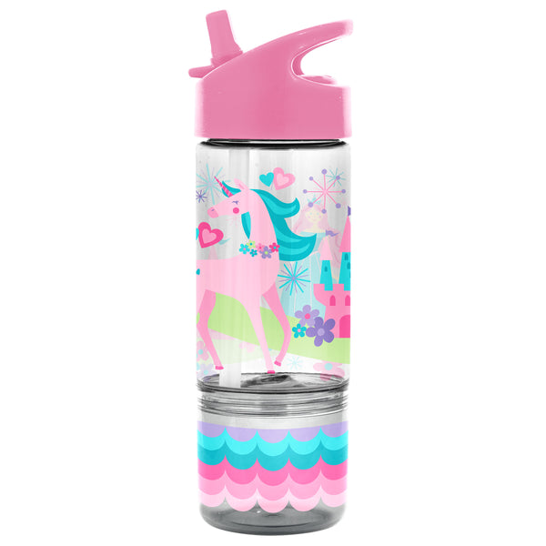 Unicorn sip and snack bottles front view