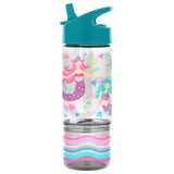 Mermaid sip and snack bottles front view
