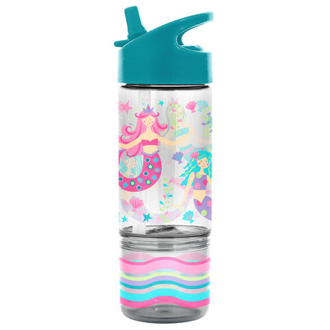 Mermaid sip and snack bottles front view