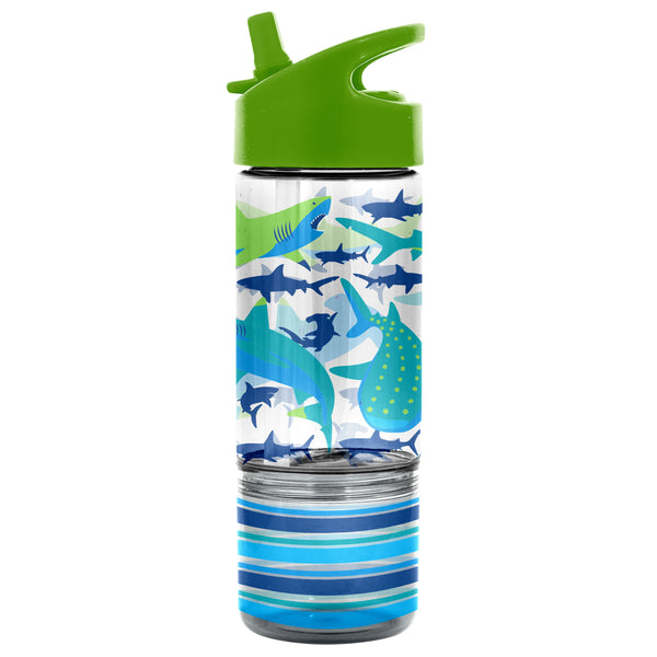Shark sip and snack bottle front view