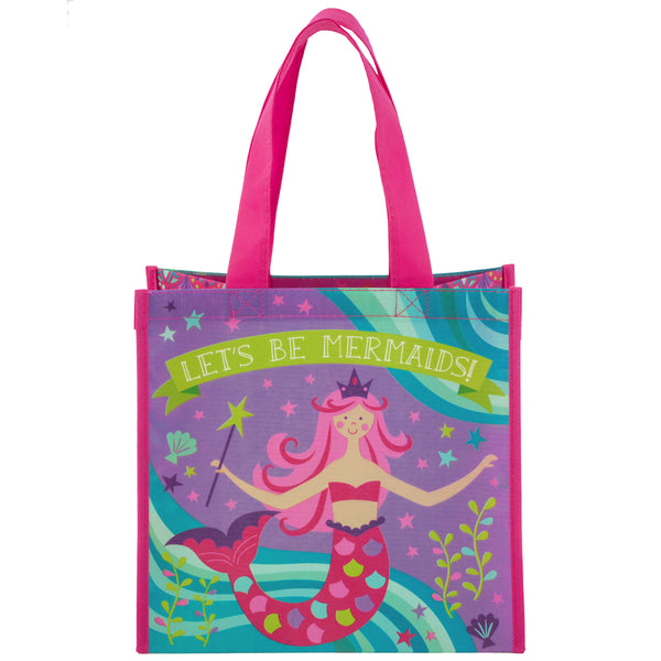 Mermaid medium recycled gift bags front view