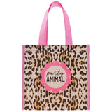 Leopard medium recycled gift bags front view