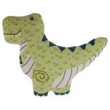 Dino embroidered pillow front view
