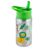 Zoo flip top stainless steel bottle front view