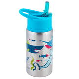 Shark flip top stainless steel bottle front view