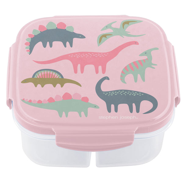 Pink dino snack box with ice pack