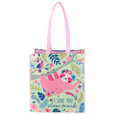 Sloth large recycled gift bag front view